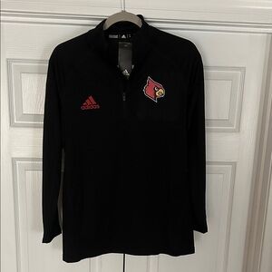 Womens Adidas Louisville Cardinals Black QZ. NWT